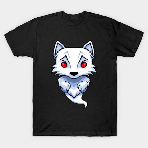 Ghost White Wolf T-Shirt by Prescillian Art